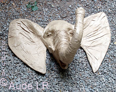 Trophée mural tête d'elephant